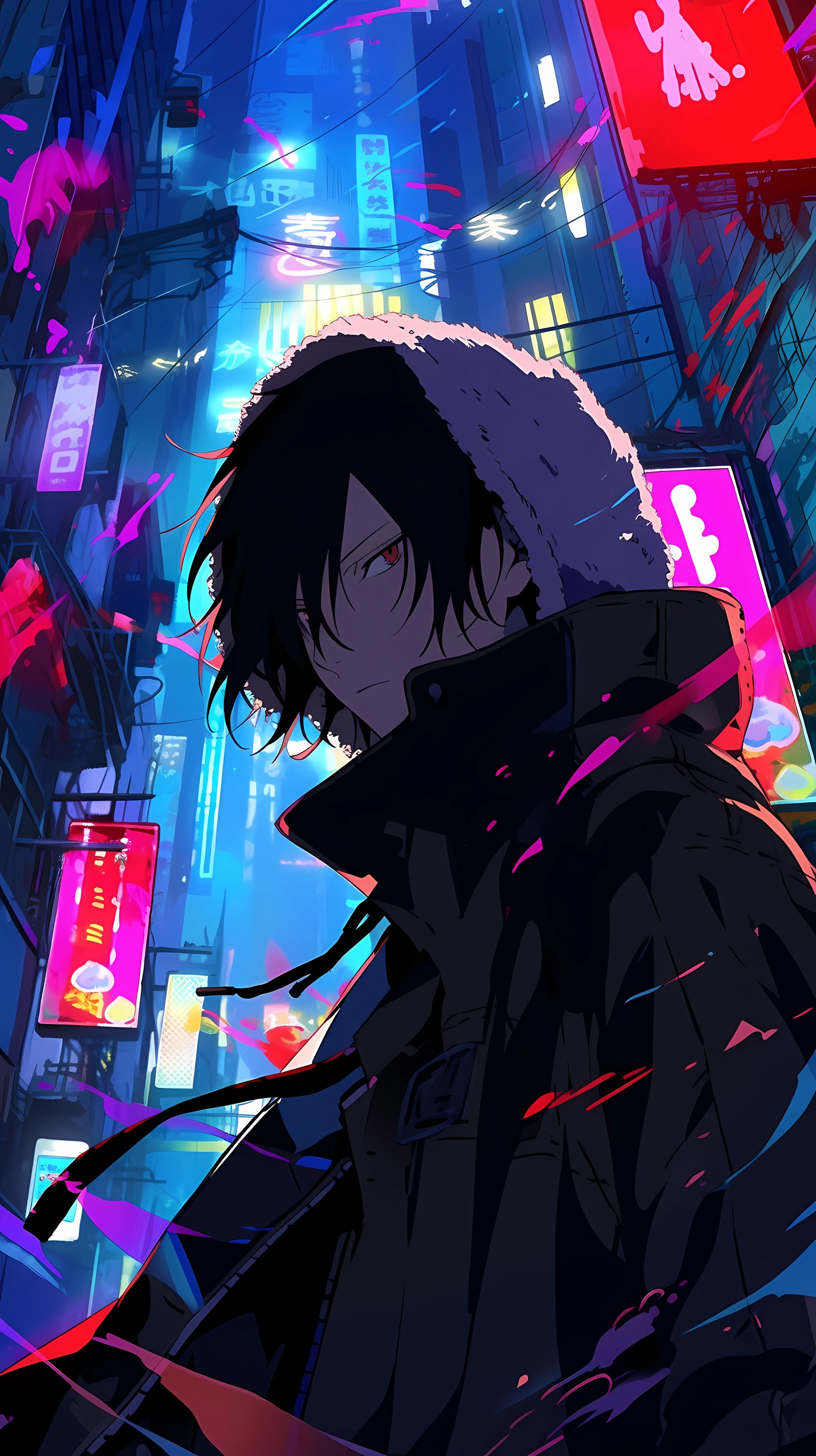 This anime wallpaper captures the essence of the bustling urban environment of Ikebukuro, a prominent setting in the popular series 'Durarara!!'