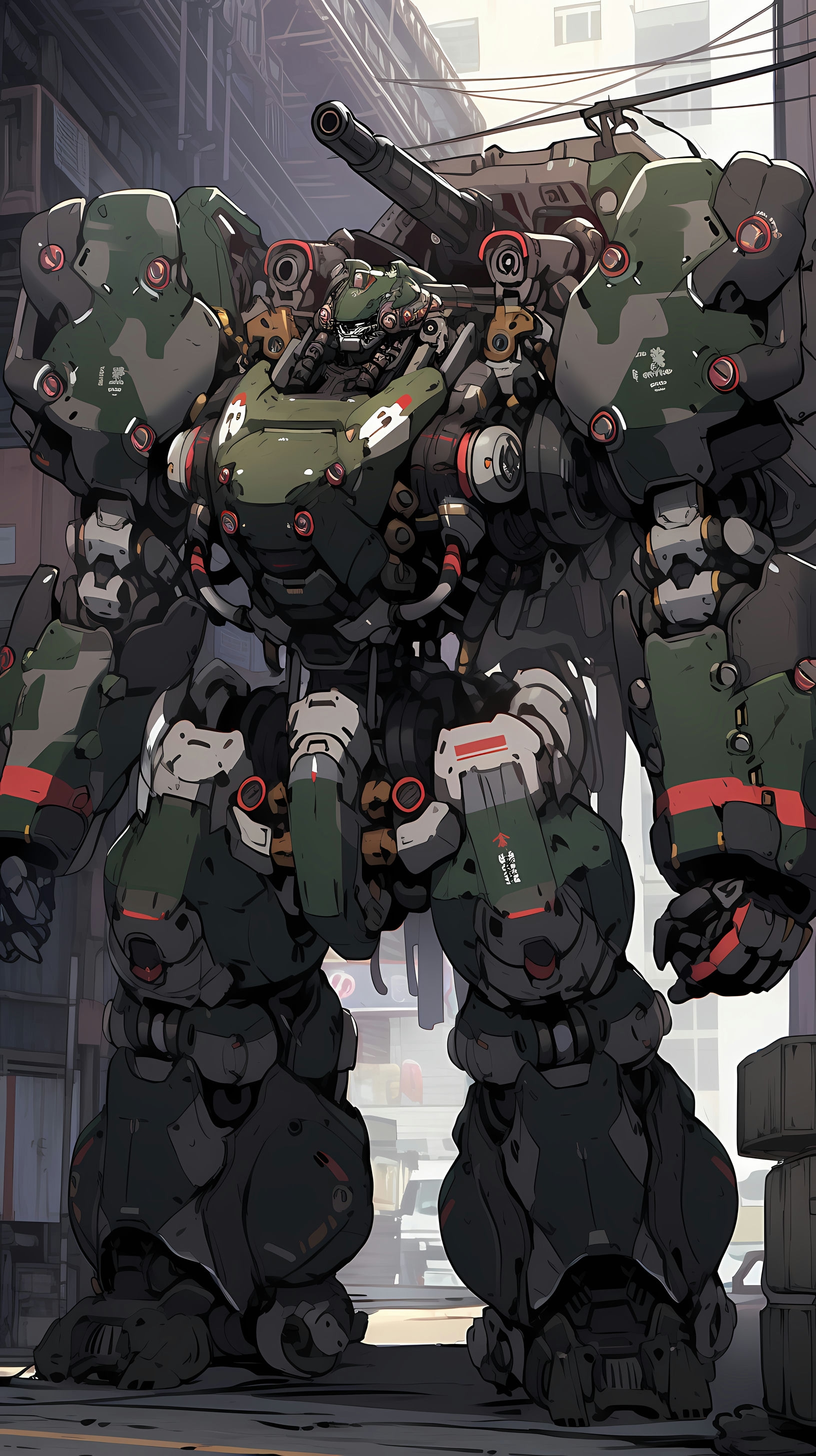 This anime wallpaper features a striking scene from the Gasaraki series, showcasing a group of advanced, militaristic mecha robots